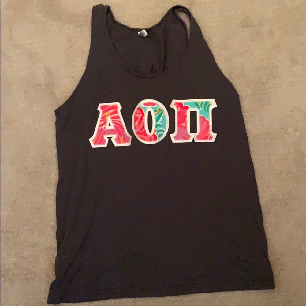 Sorority tank top. Oversized fit.